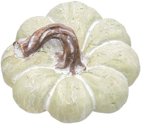 Boston International Pumpkin Thanksgiving Halloween Decorations for Home, Small, Squat Chalky Green by BostonInternational