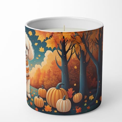Caroline's Treasures DAC1063CDL Poodle Fall Decorative Soy Candle Nature Soy Wax Essential Oil Home Decor Ideal for Bedroom Kitchen Bath Office Gift, 10 oz - Image 5