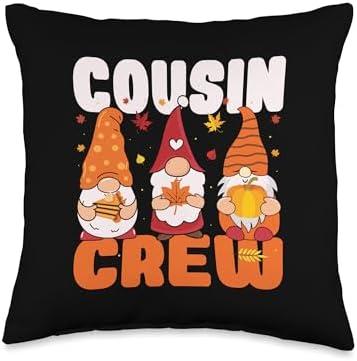 Funny Cousin Crew Thanksgiving Family Matching Throw Pillow by Unknown