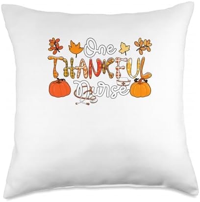 One Thankful Nurse Thanksgiving Fall Costume Proud Job Throw Pillow by Unknown