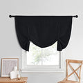 NICETOWN Curtains for Bedroom - Blackout Window Shade Tie Up Curtain Blinds for Privacy Protect Panels in Adjustable Size for Basement, 1 PC, 52 Wide x 45-inches Long, Black by NICETOWN