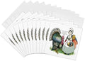 3dRose Vintage Thanksgiving Turkey and Girl - Greeting Cards, 6 x 6 inches, set of 12 (gc_36429_2) by 3dRose