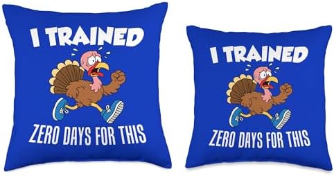 Thanksgiving Turkey Trot Trained Zero Days Funny Running Throw Pillow - Image 3