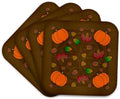 3dRose Thanksgiving Print Fall Leaves, Acorns Set of 4 Coasters - Soft by 3dRose