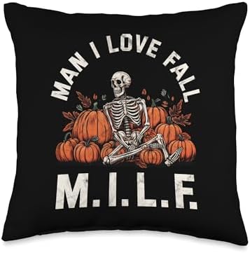 Gobble Till You Wobble - Thanksgiving Turkey Merch Man I Love Fall M.I.L.F. Funny Thanksgiving Turkey Day Throw Pillow, 16x16, Multicolor by Unknown