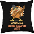 Thanksgiving Holiday Gifts and Designs Dabbing Turkey Home Health Aide Funny Thanksgiving Throw Pillow, 18x18, Multicolor by Unknown