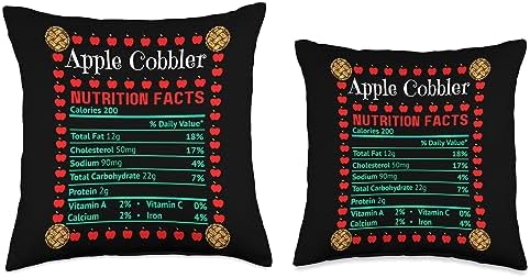Apple Cobbler Nutrition Facts Thanksgiving Christmas Dinner Throw Pillow - Image 3