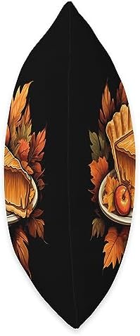 Pumpkin Pie Slice Autumn Leaves Thanksgiving Throw Pillow - Image 2