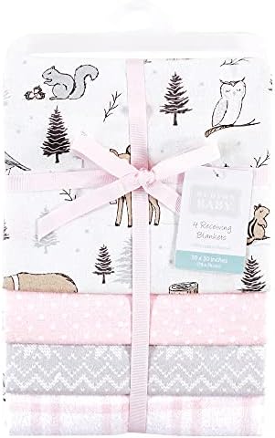 Hudson Baby Unisex Baby Cotton Flannel Receiving Blankets, Winter Forest, One Size - Image 2