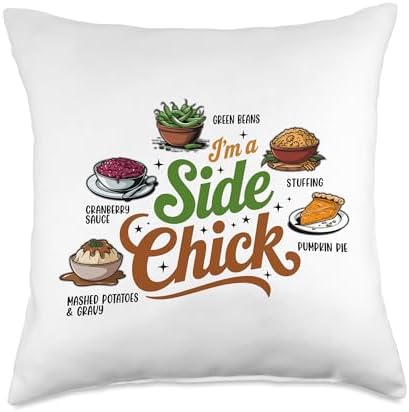 I'm A Side Chick, Grateful Thankful Blessed, Thanksgiving Throw Pillow by HadleyDesigns