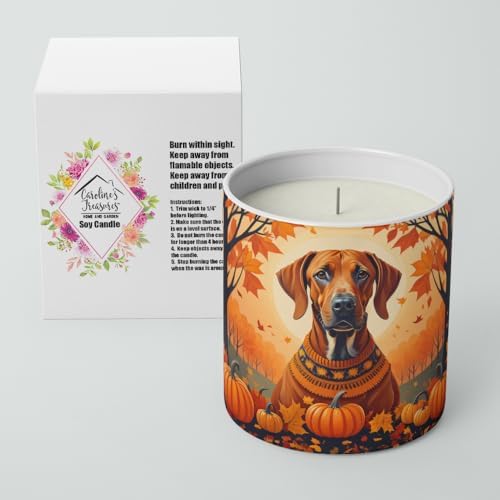 Caroline's Treasures DAC1066CDL Rhodesian Ridgeback Fall Decorative Soy Candle Nature Soy Wax Essential Oil Home Decor Ideal for Bedroom Kitchen Bath Office Gift, 10 oz - Image 2
