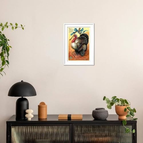Art.com Wall Art Print Turkey and Wishbone on White Frame, 21" x 29" - Image 3