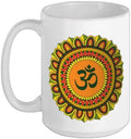 Zen Ideas Om Ohm Aum Symbol Spiritual Yoga Mandala Ceramic Mug, White, 15oz by Unknown