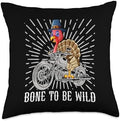 Turkey Riding Motorcycle Thanksgiving Day Rider Biker Throw Pillow by Unknown
