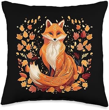 Cottagecore Fox Fall Vibes Thanksgiving Women's Graphic Throw Pillow by Unknown