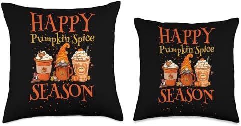 Autumn Thanksgiving Pumpkin Spice Costume Happy Pumpkin Spice Season Coffee Latte Lovers Fall Throw Pillow, 18x18, Multicolor - Image 3