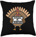 Funny Thanksgiving Turkey Thankful for Wonton Throw Pillow by Unknown