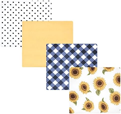 Hudson Baby Unisex Baby Cotton Flannel Receiving Blankets, Sunflower, One Size by HudsonBaby