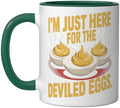 I’m Just Here for the Deviled Eggs Egg Expert Deviled Egg Ceramic Mug, Dark Green/White, 11oz by Unknown