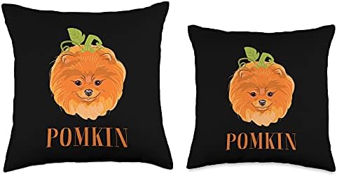 Pomkin Pomeranian Pumpkin Halloween Kids Boys Thanksgiving Throw Pillow - Image 3