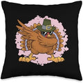 Dabbing Turkey Thanksgiving Throw Pillow by Unknown