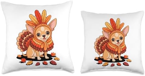 Thanksgiving Turkey Chihuahua Chihuahuas Throw Pillow - Image 3