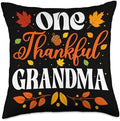 Thanksgiving Family Members Fall Matching Costume One Thankful Thanksgiving Family Autumn Fall Grandma Throw Pillow, 18x18, Multicolor by Unknown