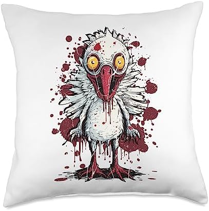 Creepy Zombie Creepy Turkey Thanksgiving Halloween Turkey Zombie | Creepy Thanksgiving Halloween Throw Pillow, 18x18, Multicolor by Unknown