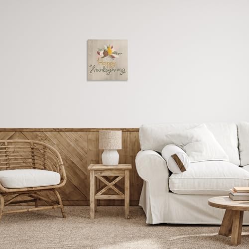 Stupell Industries Happy Thanksgiving Rustic, 17 x 17 Inch Canvas Wall Art - Image 3