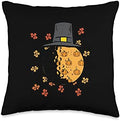 Thanksgiving Pilgrim Golf Fall Autumn Golfing Golfer Men Throw Pillow by Unknown
