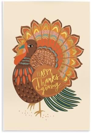 Stupell Industries Happy Thanksgiving Festive Orange Wild Turkey Patterned by StupellIndustries