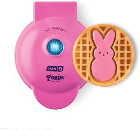 Dash & PEEPS Bunny Mini Waffle Maker, Nonstick Cooking Surface, Pink by Dash
