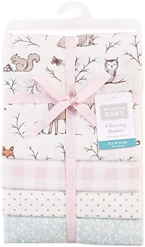 Hudson Baby Unisex Baby Cotton Flannel Receiving Blankets, Enchanted Forest, One Size - Image 2