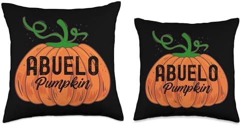 Funny Halloween Costume Holiday Party Store Abuelo Pumpkin Funny Halloween Family Costume Thanksgiving Throw Pillow, 16x16, Multicolor - Image 3