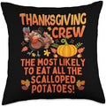 Family Scalloped Potatoes Matching Thanksgiving Crew 2024 Throw Pillow by Unknown