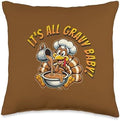 Funny Thanksgiving Turkey All Gravy Baby Cartoon Turkey Throw Pillow by Unknown