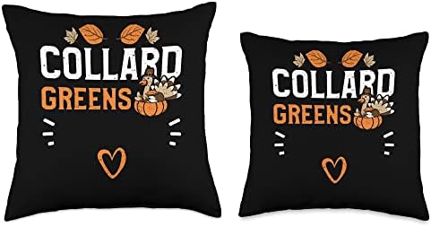 Vegetables: Collard Greens - Thanksgiving Sayings Throw Pillow - Image 3