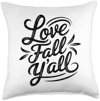 Love Fall Y'all, Family Thanksgiving Friends Giving Throw Pillow by HadleyDesigns