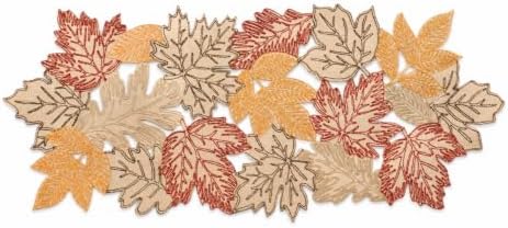 XiaHomeFashions Autumn Leaf Cutwork Table Runner, 15 x 90 in, 1 Piece - Image 3