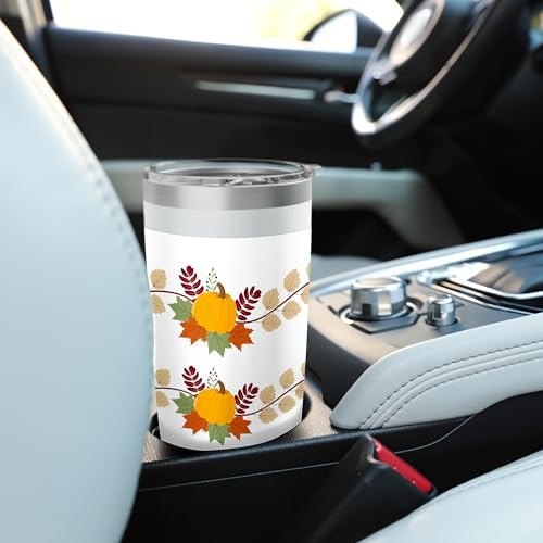 Fall Pumpkin Leaves Autumn Thanksgiving Home Office Travel Stainless Steel Insulated Tumbler - Image 6