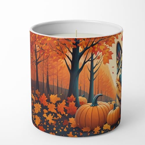 Caroline's Treasures DAC1048CDL German Shepherd Fall Decorative Soy Candle Nature Soy Wax Essential Oil Home Decor Ideal for Bedroom Kitchen Bath Office Gift, 10 oz - Image 3
