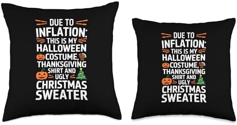 Inflation Halloween Costume Thanksgiving Christmas Throw Pillow - Image 3