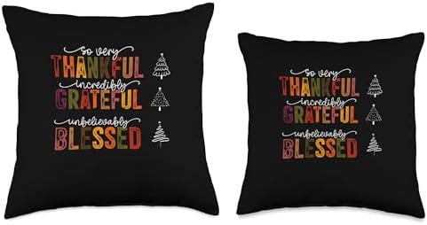 Thankful Grateful Blessed Thankful Blessed Tree Thanksgiving Throw Pillow - Image 3