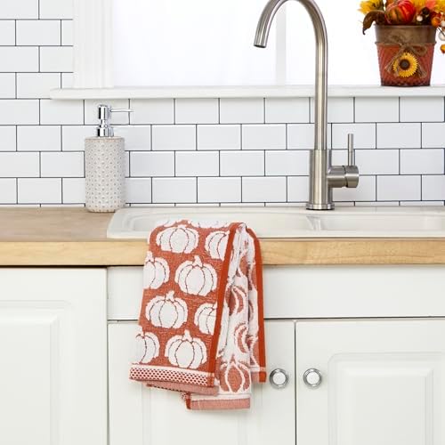 SKL Home Fall/Thanksgiving Pumpkin Sculpted Hand Towel Set-2pc, Spice - Image 3