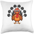 Thanksgiving Turkey Barbell Weights Weightlifting Gym Throw Pillow by Unknown