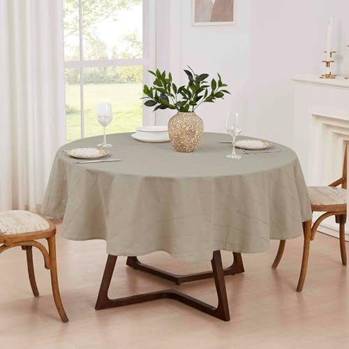 IZOD - Round Tablecloth, Decorative Tabletop Accessories, Holiday Home Decor (Chadwick Linen, 70") - Image 2