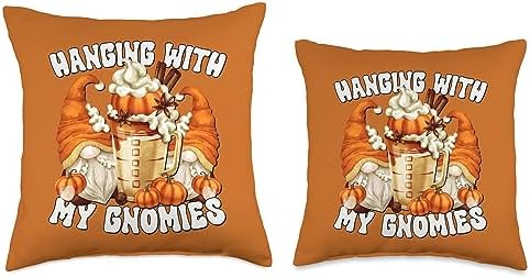 Orange Thanksgiving Gnome For Fall Love Pumpkin Spice Latte Throw Pillow - Image 3