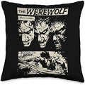 Man to Beast Halloween Vintage Horror Monsters Classic Movie Monster Horror Comic Werewolf Man Wolf Throw Pillow, 16x16, Multicolor