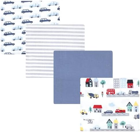 Hudson Baby Unisex Baby Cotton Poly Flannel Receiving Blankets, City Life, One Size by HudsonBaby