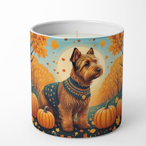 Caroline's Treasures DAC1079CDL Welsh Terrier Fall Decorative Soy Candle Nature Soy Wax Essential Oil Home Decor Ideal for Bedroom Kitchen Bath Office Gift, 10 oz by CarolinesTreasures